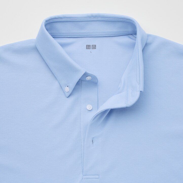 mens uniqlo airism pique 2021 season polo shirt navy