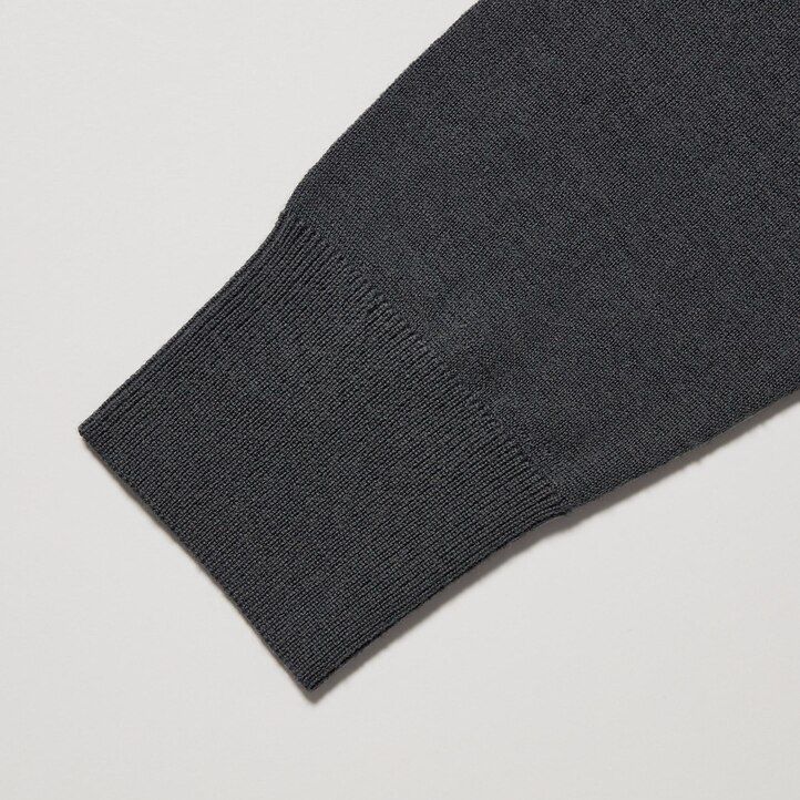 black mens uniqlo 100pct extra fine merino knit sleeved polo shirt