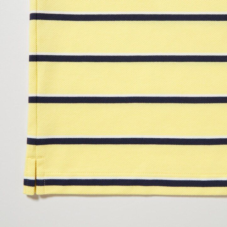 mens uniqlo dry pique striped polo shirt white