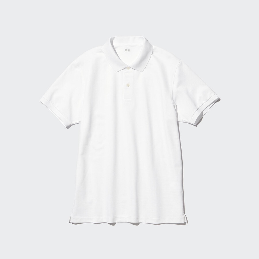 uniqlo dry pique mens polo shirt white