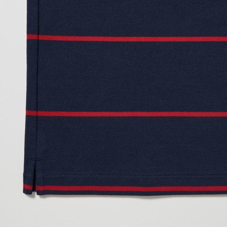 mens uniqlo dry pique striped polo shirt white