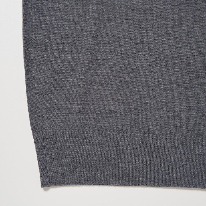 olive mens uniqlo 100pct extra fine merino knitted sleeved polo shirt