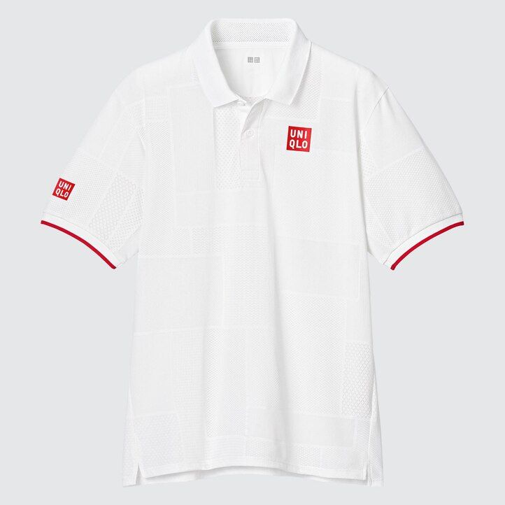 white mens uniqlo kei nishikori london 2022 dry ex polo shirt