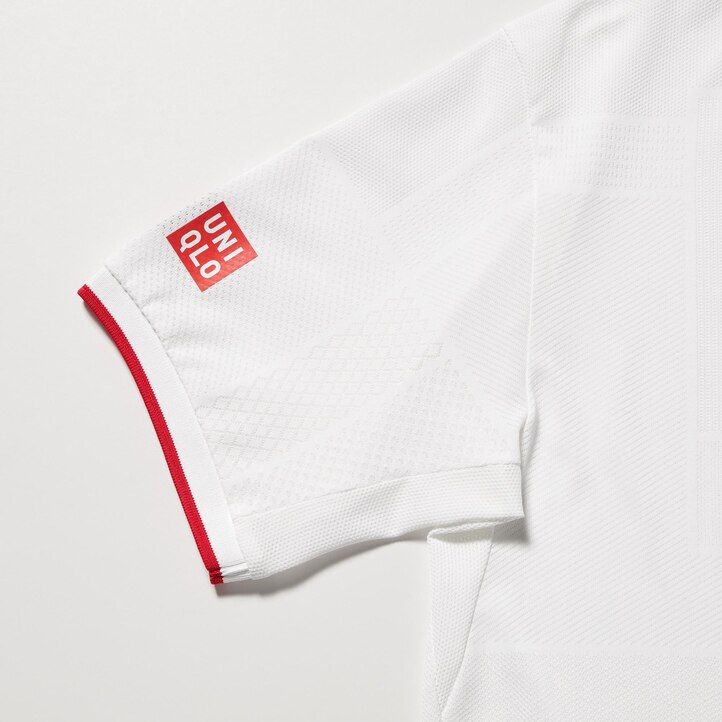 white mens uniqlo kei nishikori london 2022 dry ex polo shirt