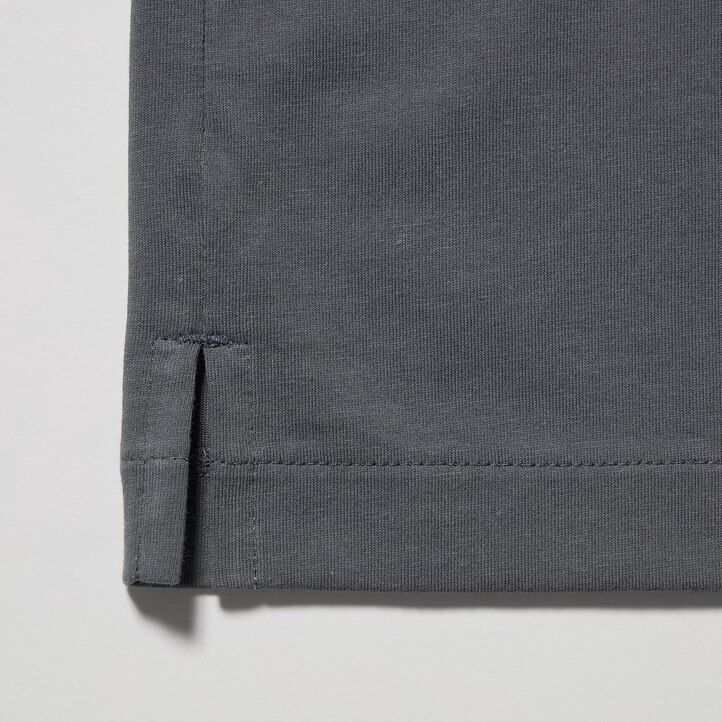 uniqlo airism skipper collar mens polo shirt grey