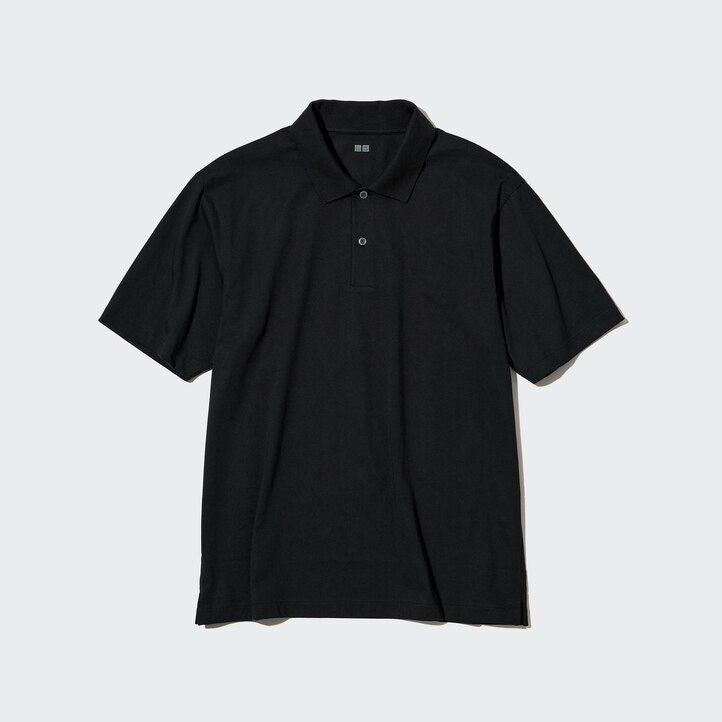 blue uniqlo airism mens polo shirt