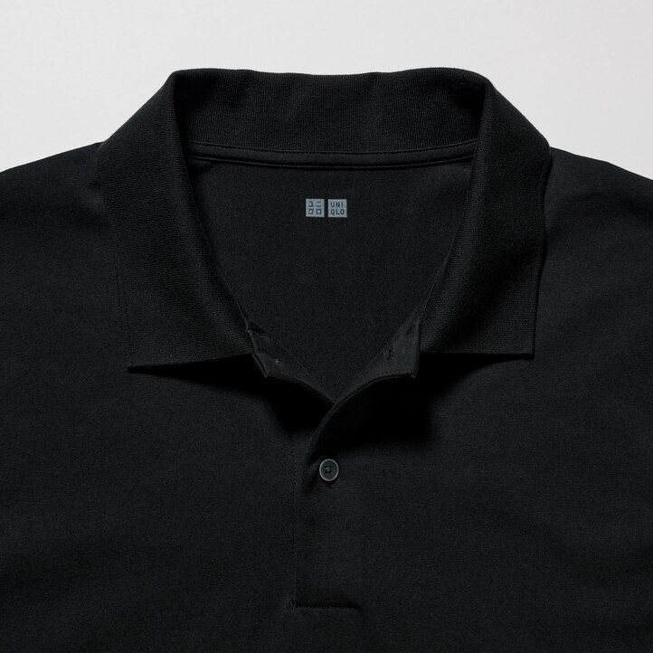 blue uniqlo airism mens polo shirt