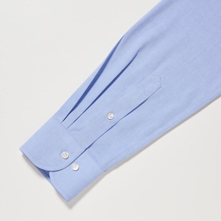 white uniqlo super non iron regular fit-shirt semi cutaway collar mens shirts