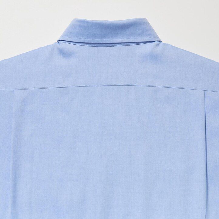 white uniqlo super non iron regular fit-shirt semi cutaway collar mens shirts