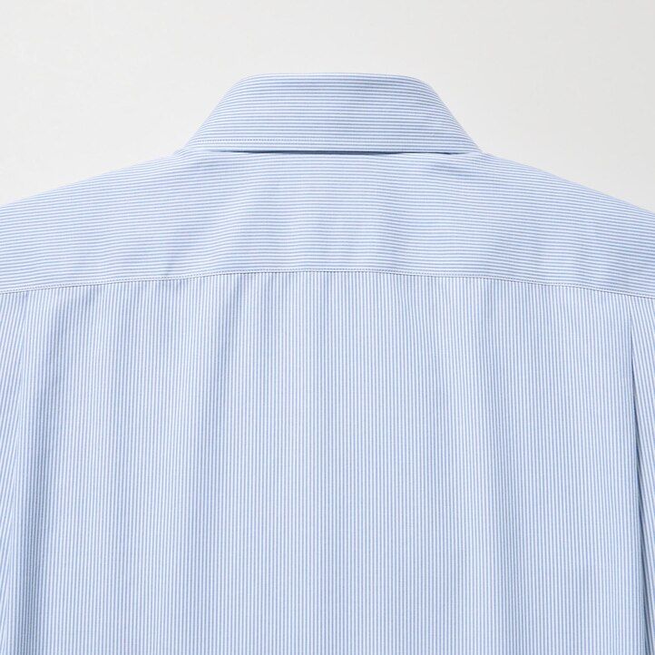 mens uniqlo super non iron regular fit striped semi cutaway collar shirts blue