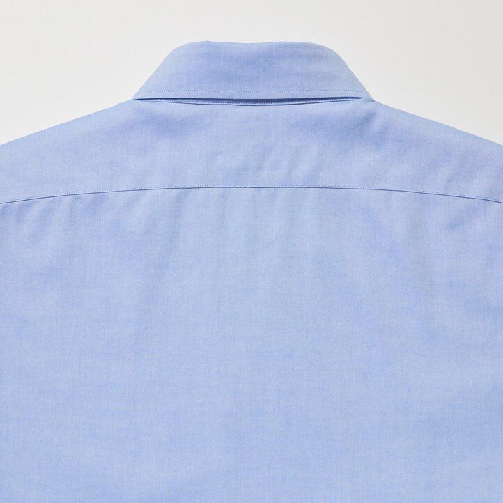 mens uniqlo super non iron slim fit-shirt regular collar shirts black