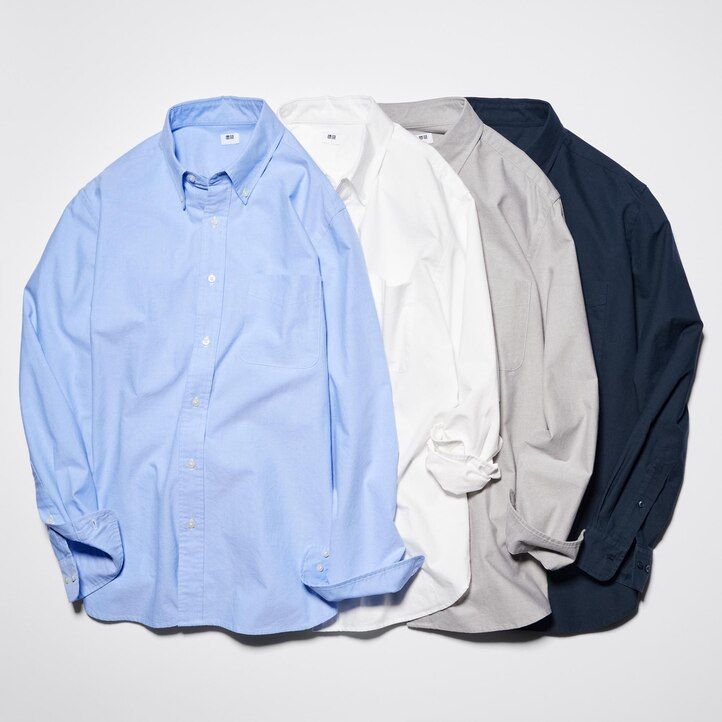 uniqlo regular fit oxford regular collar mens shirts white