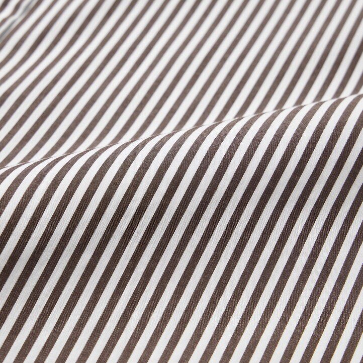 orange uniqlo extra fine cotton broadcloth regular fit striped button down collar mens shirts