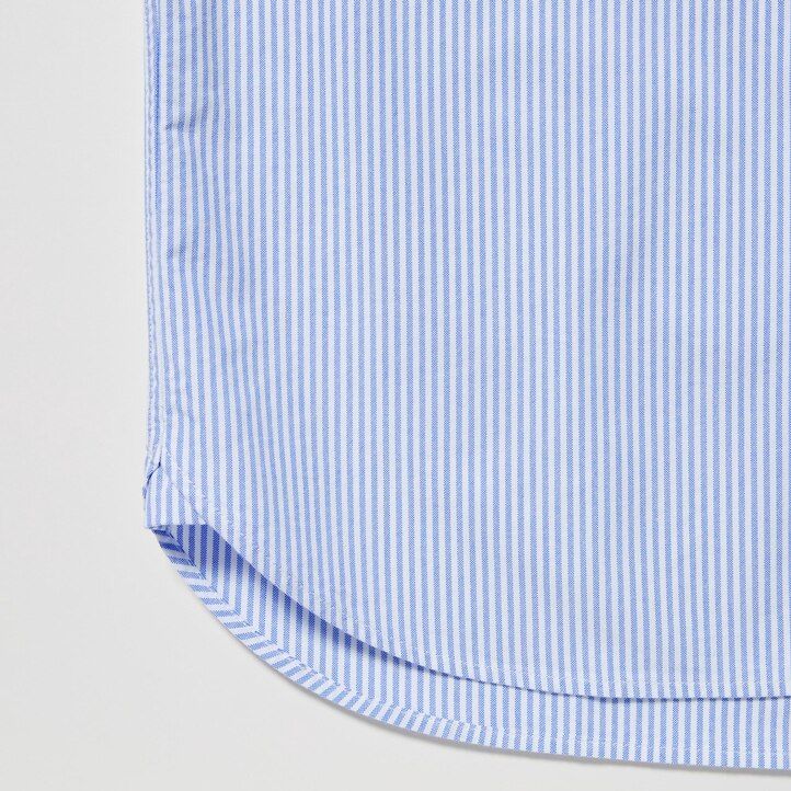 grey uniqlo regular fit striped oxford mens shirts