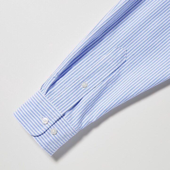 grey uniqlo regular fit striped oxford mens shirts