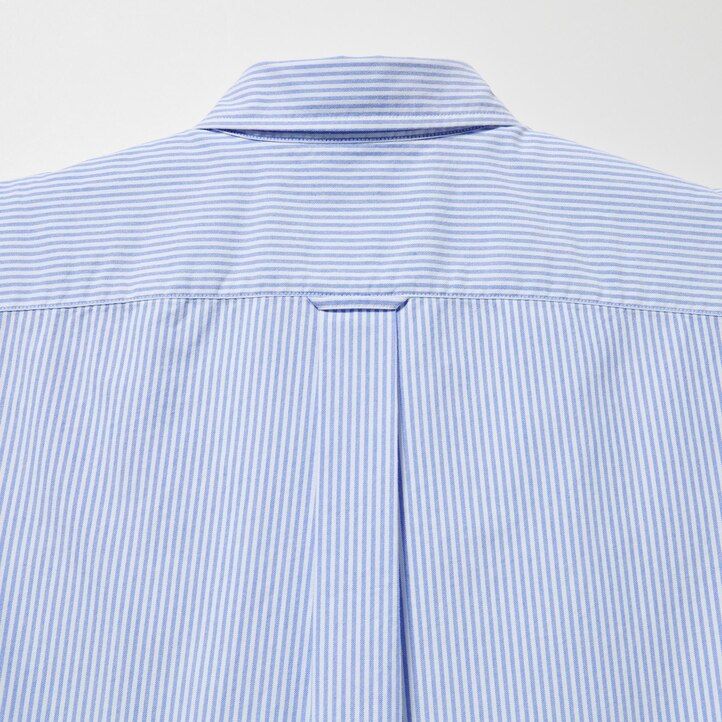 grey uniqlo regular fit striped oxford mens shirts