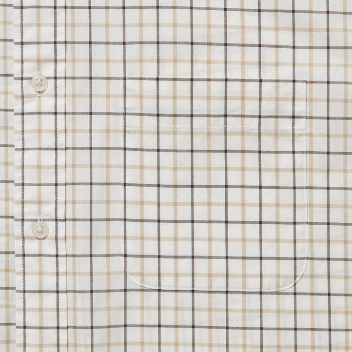 uniqlo extra fine cotton broadcloth regular fit checked button down collar mens shirts white