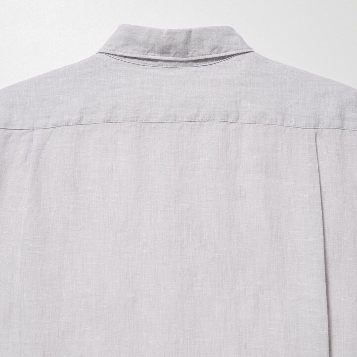 uniqlo 100pct premium linen regular fit-shirt regular collar mens shirts light green
