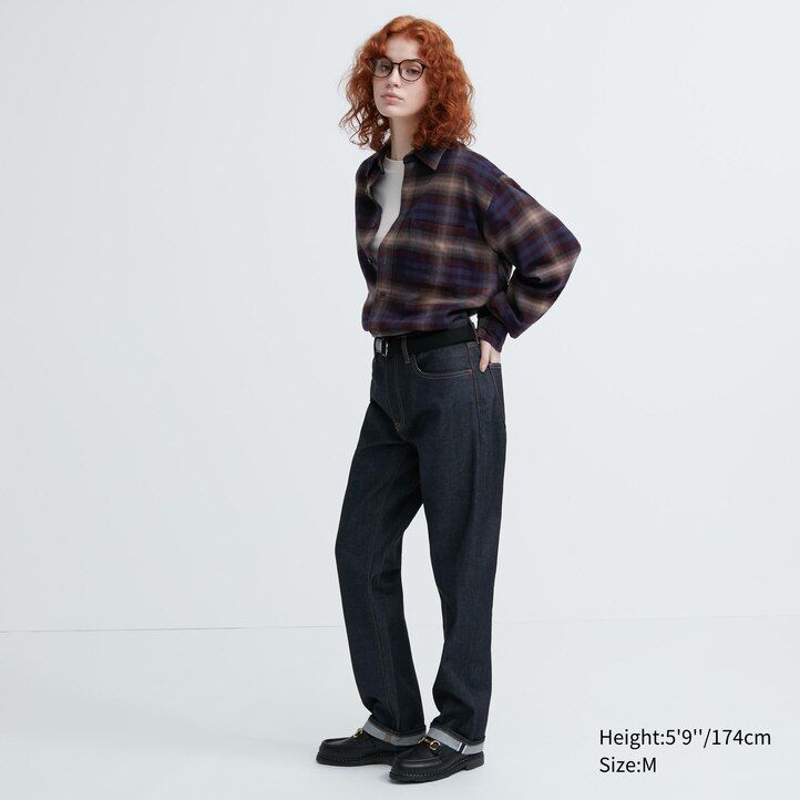 uniqlo flannel regular fit checked regular collar mens shirts burgundy