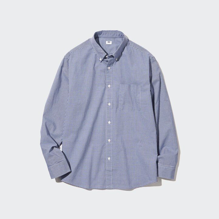 mens uniqlo extra fine cotton broadcloth sleeve shirts blue