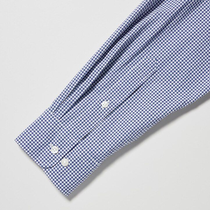 mens uniqlo extra fine cotton broadcloth sleeve shirts blue