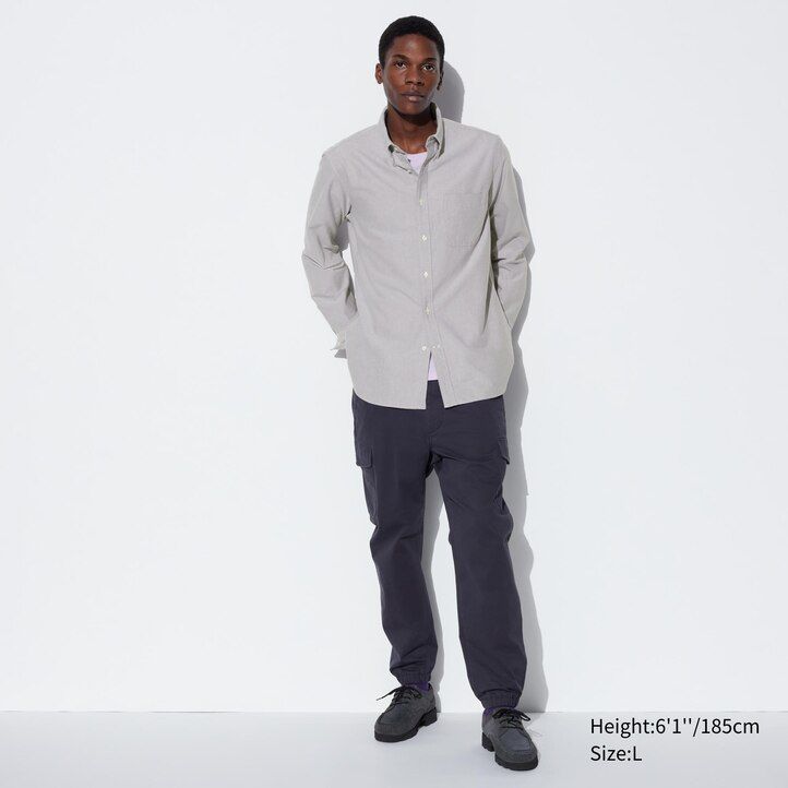 uniqlo slim fit oxford mens shirts blue