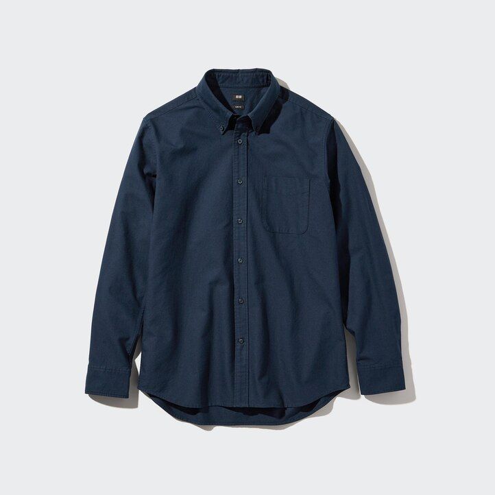 uniqlo slim fit oxford mens shirts blue