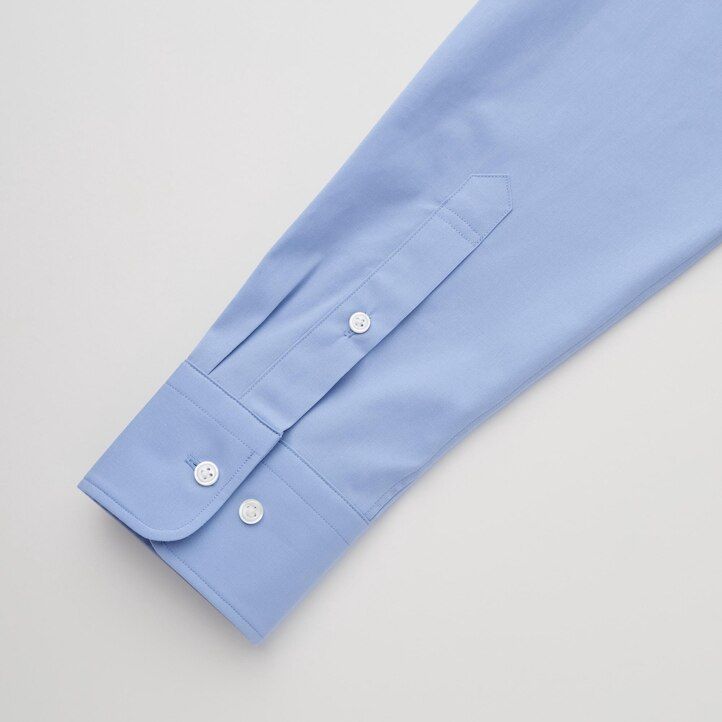 mens uniqlo easyre broadcloth stretch slim fit-shirt regular collar shirts white