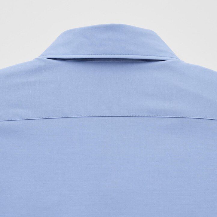 mens uniqlo easyre broadcloth stretch slim fit-shirt regular collar shirts white
