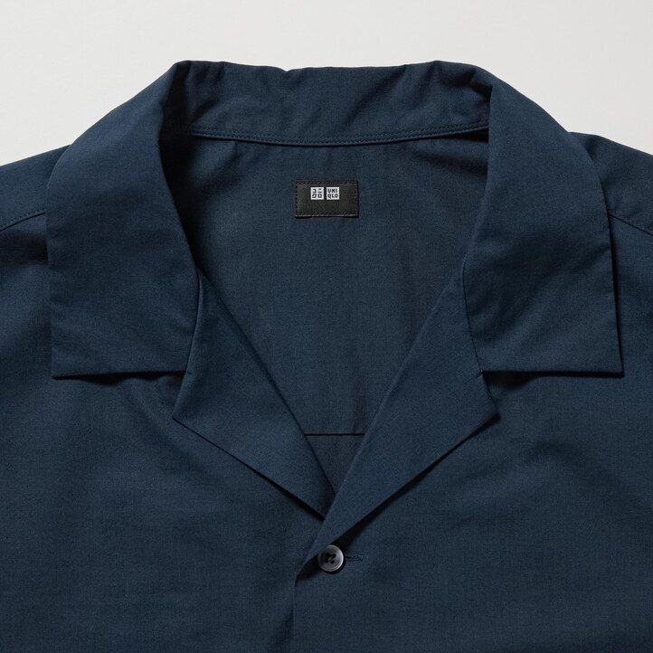 uniqlosual sleeved open collar mens shirts dark orange