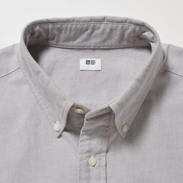 white mens uniqlo regular fit oxford shirts