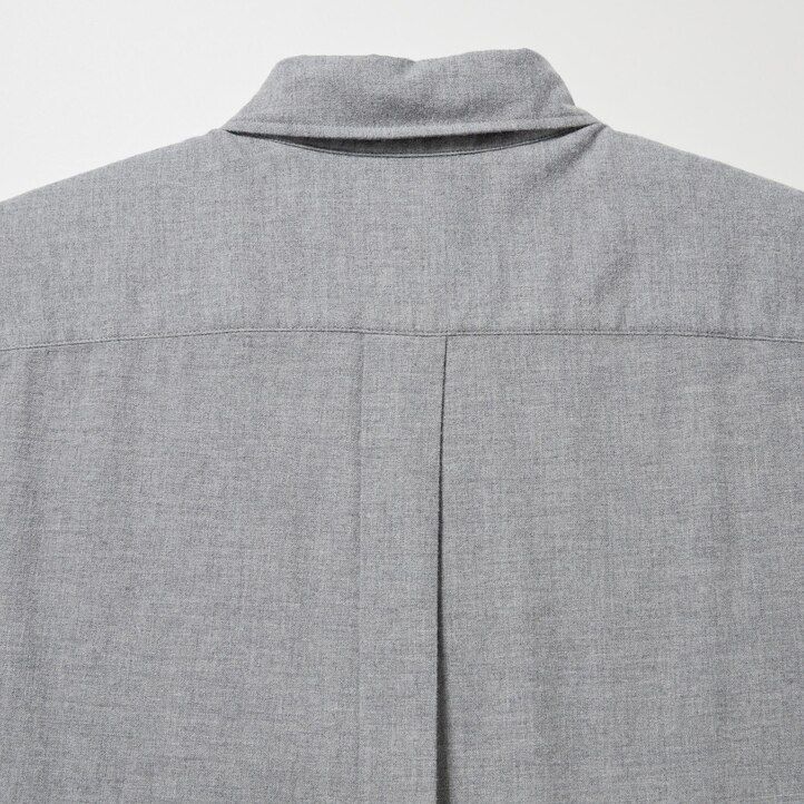 uniqlo flannel regular fit-shirt button down collar mens shirts white