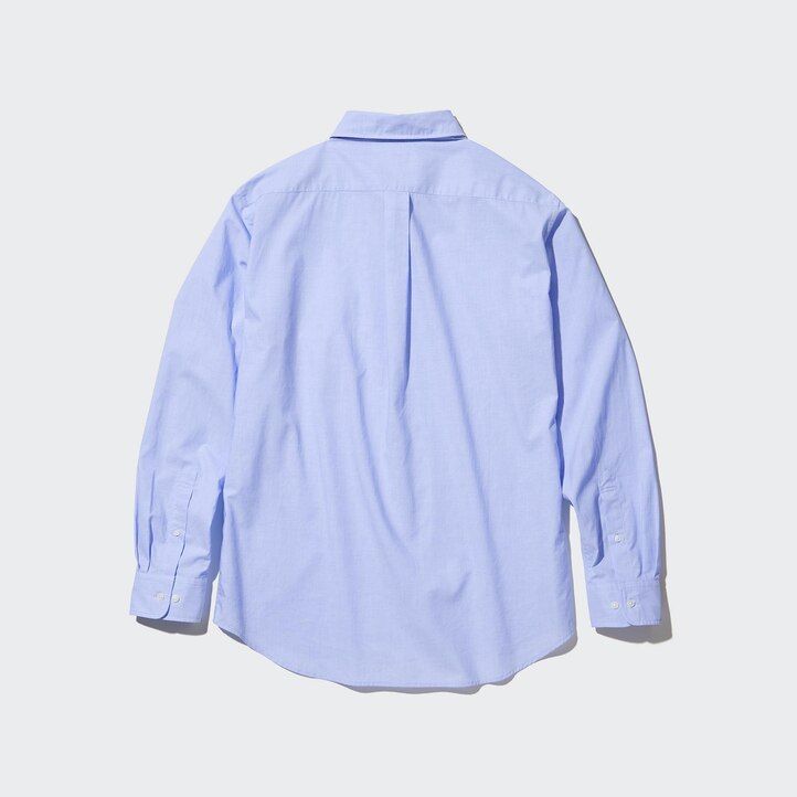 uniqlo extra fine cotton broadcloth regular fit-shirt button down collar mens shirts white