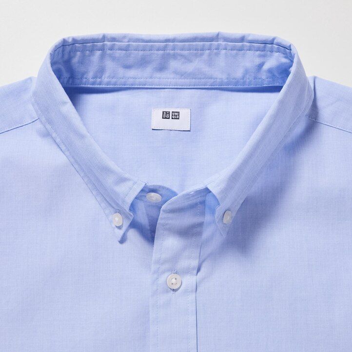 uniqlo extra fine cotton broadcloth regular fit-shirt button down collar mens shirts white