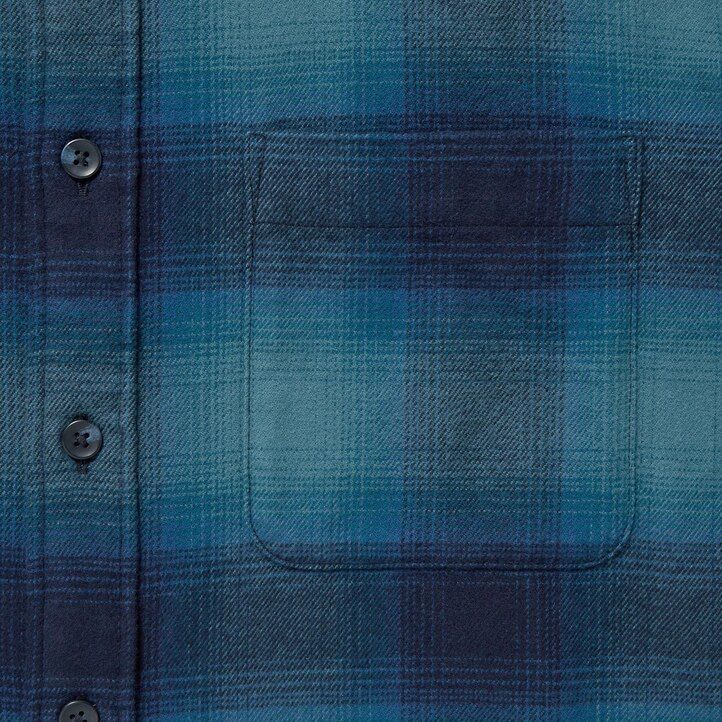 black mens uniqlo flannel checked regular fit-shirt regular collar shirts