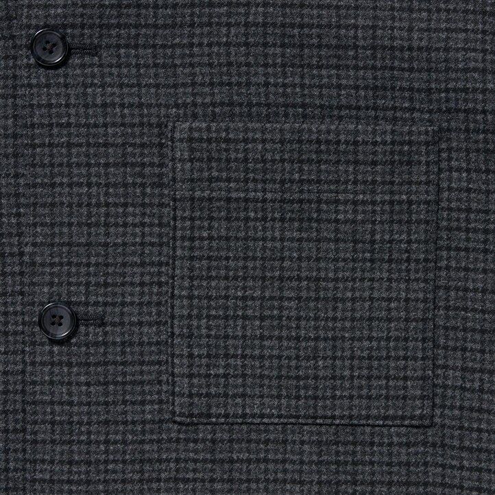 dark grey uniqlo brushed twill checked sleeved mens shirts