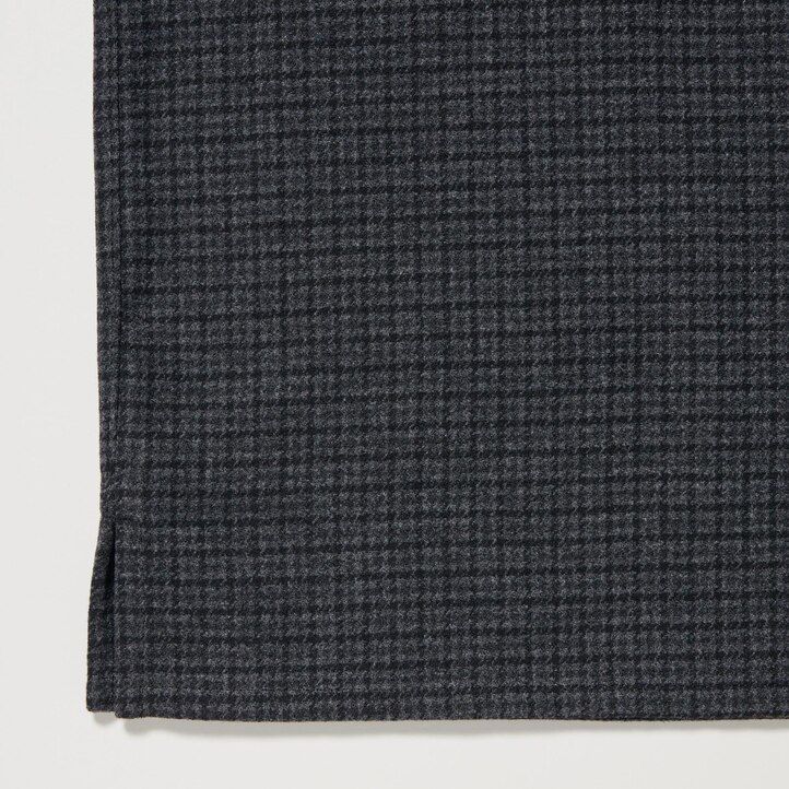 dark grey uniqlo brushed twill checked sleeved mens shirts