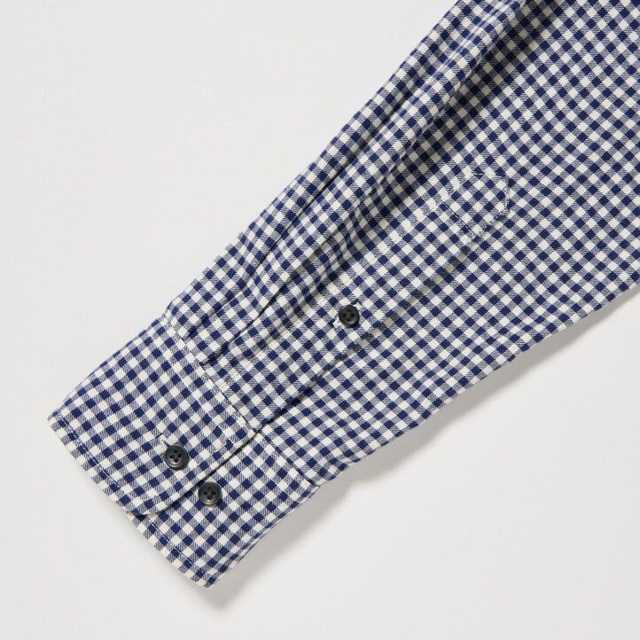 red uniqlo flannel regular fit checked button down collar mens shirts