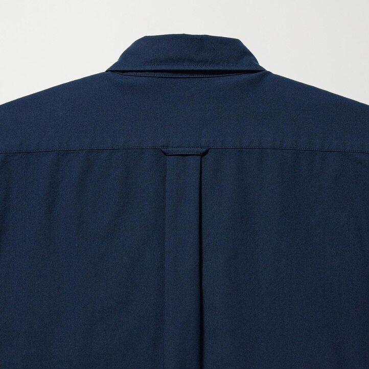 uniqlo slim fit oxford regular collar mens shirts blue