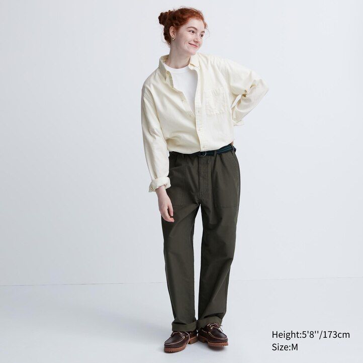 uniqlo flannel regular fit-shirt mens shirts olive