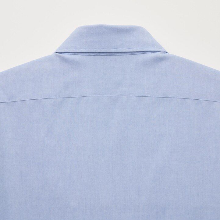 white mens uniqlo super non iron slim fit-shirt semi cutaway collar shirts