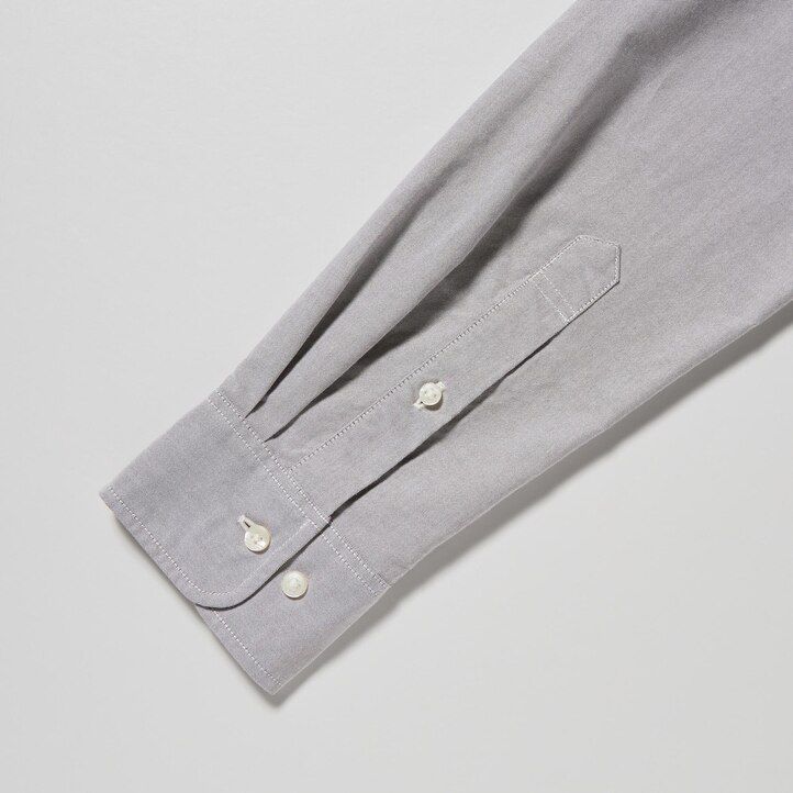 grey uniqlo slim fit oxford mens shirts