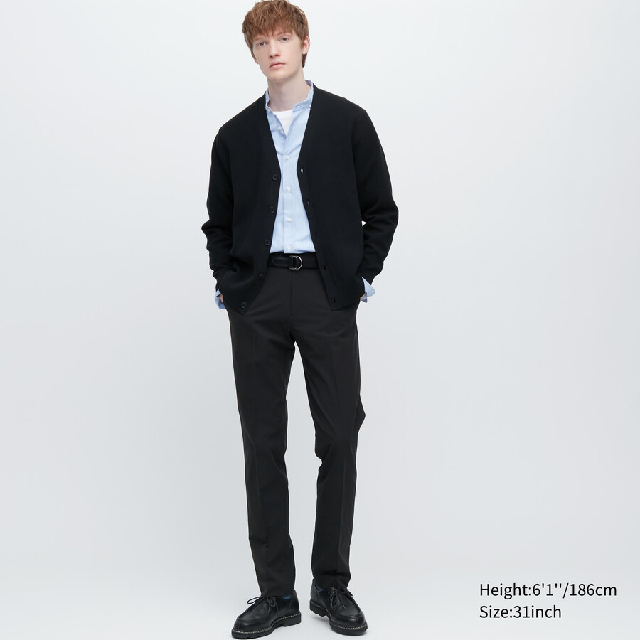 black mens uniqlo airsense ultra light cotton like suits