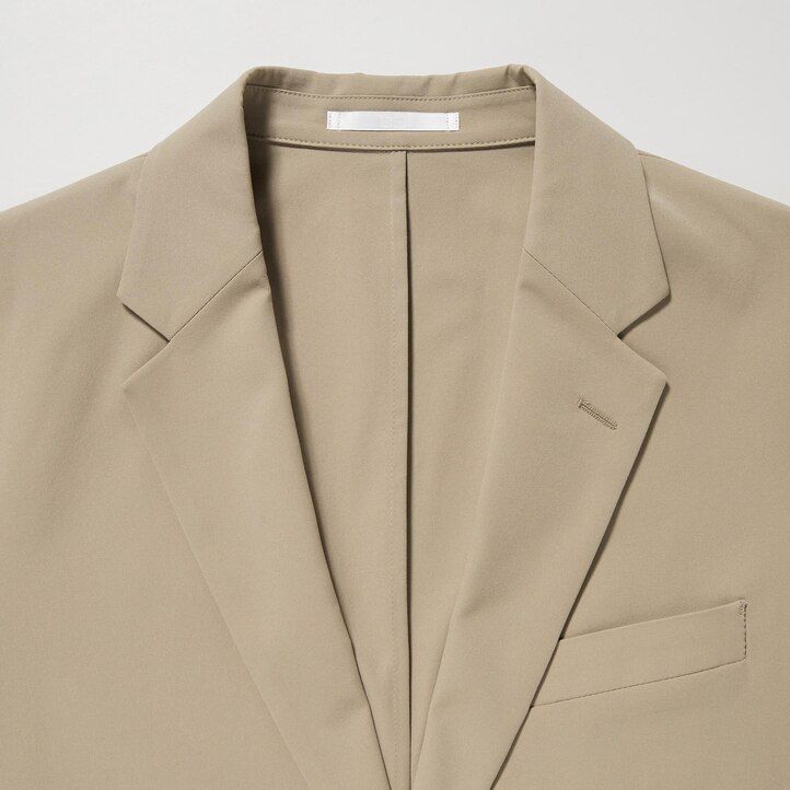 beige mens uniqlo airsense ultra light suits