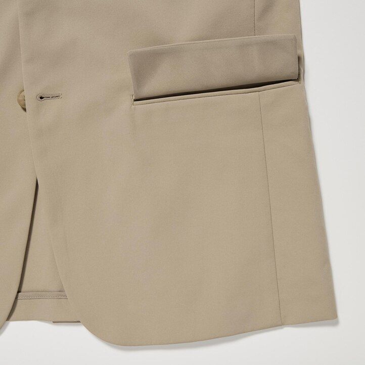 beige mens uniqlo airsense ultra light suits
