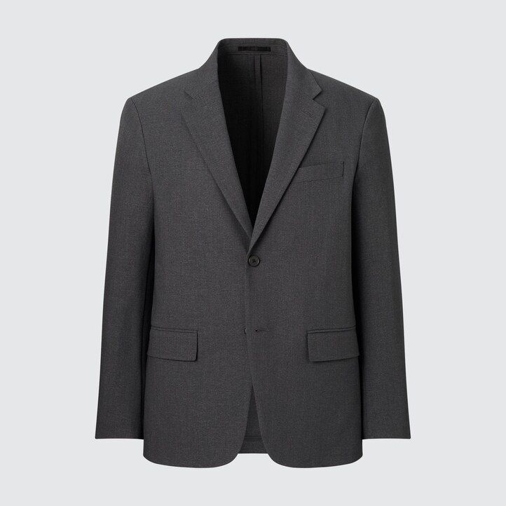dark grey mens uniqlo airsense ultra light wool like suits