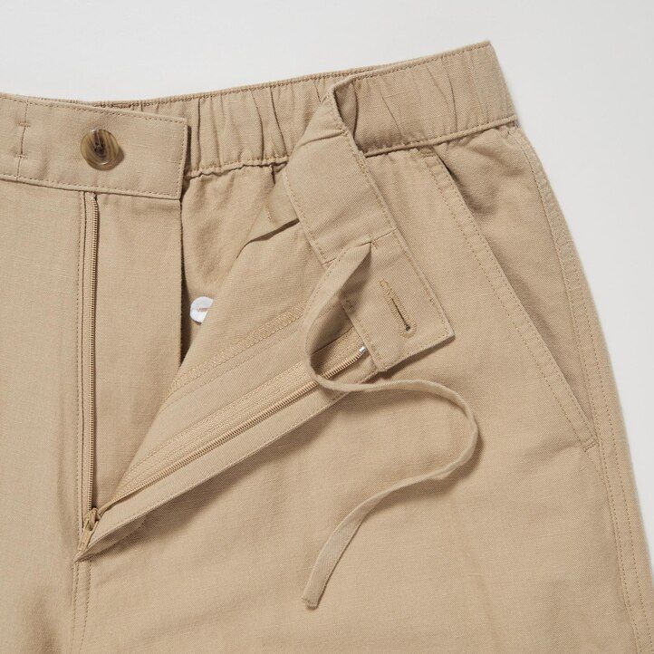mens uniqlo linen blends trousers mustard