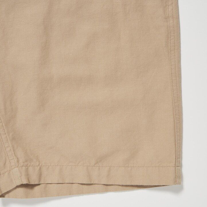 mens uniqlo linen blends trousers mustard