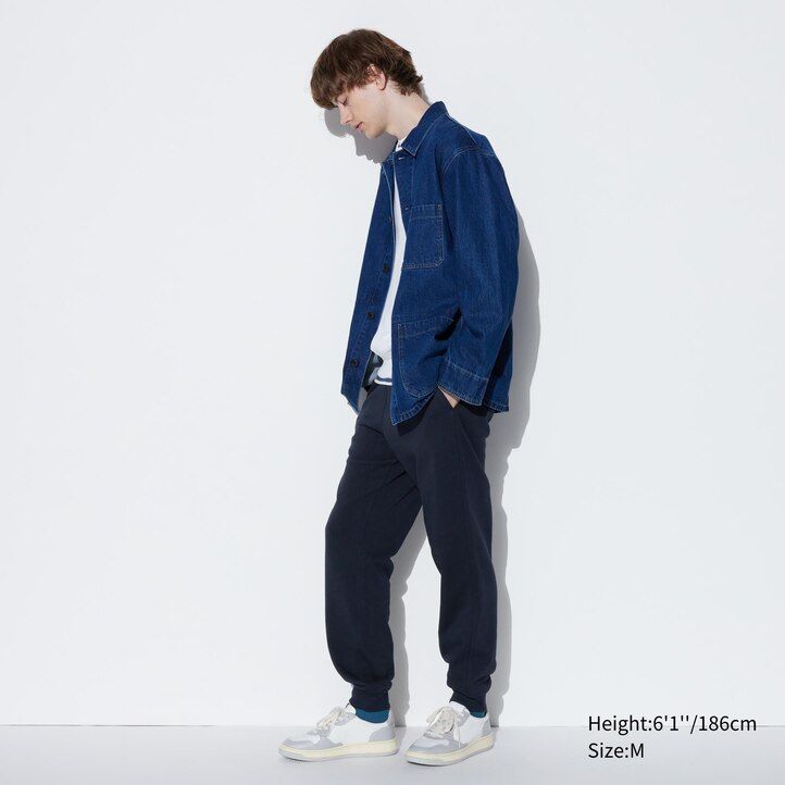 mens uniqlo joggers trousers grey