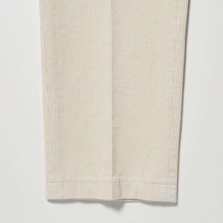 mens uniqlo smart corduroy ankle length trousers beige
